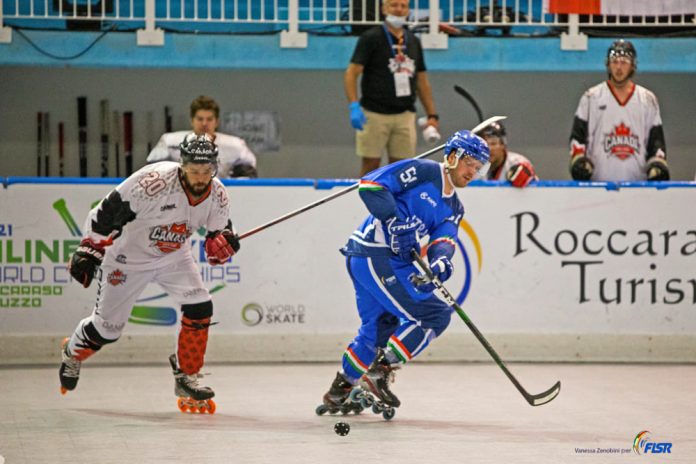 Hockey inline ITALIA CANADA maschile Mondiali Roccaraso 2021 Matteo Rossetto