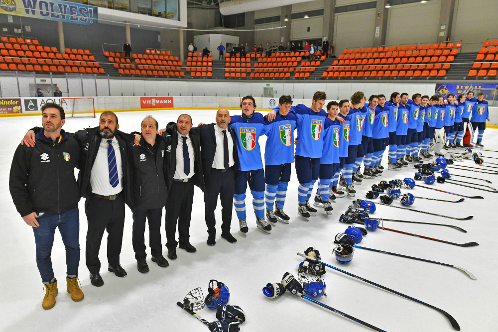 Hockey ghiaccio nazionale Under 20 Mondiali Italia Gran Bretagna inno