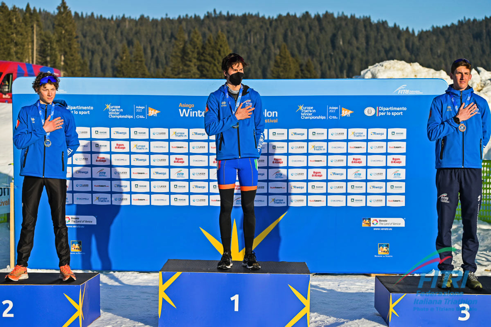 2022 Europe Triathlon Winter Championships and World Triathlon Cup Asiago podio Junior
