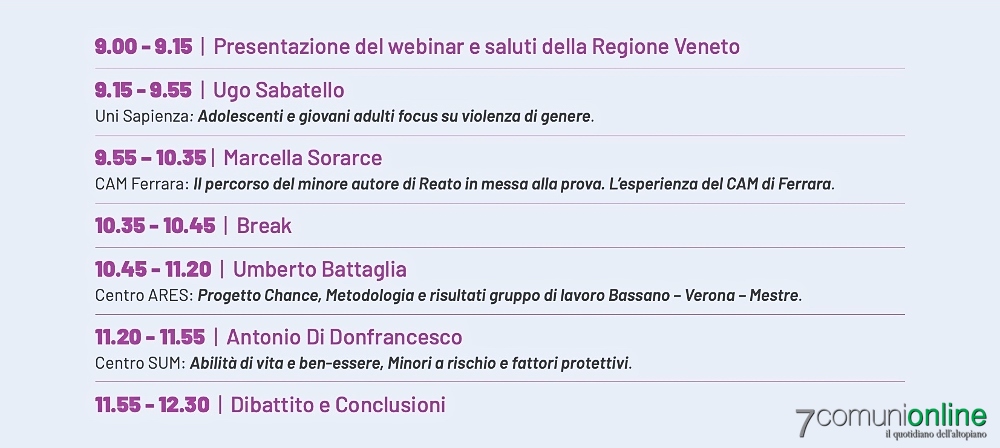 Regione Veneto - programma Webinar NETwork VS Violence