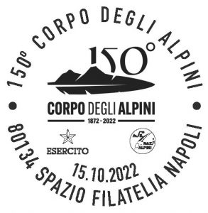 Annullo Poste Italiane 150 Anni Alpini Napoli 2022