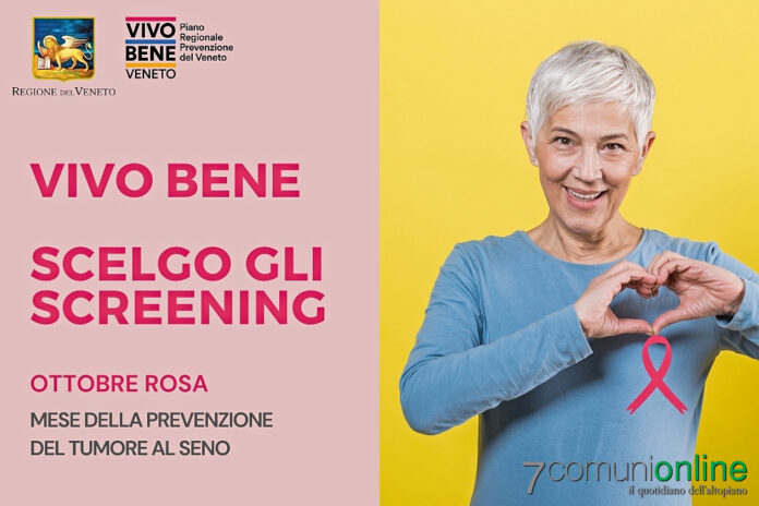 Regione Veneto Vivo Bene progetto Screening donne prevenzione tumore al seno