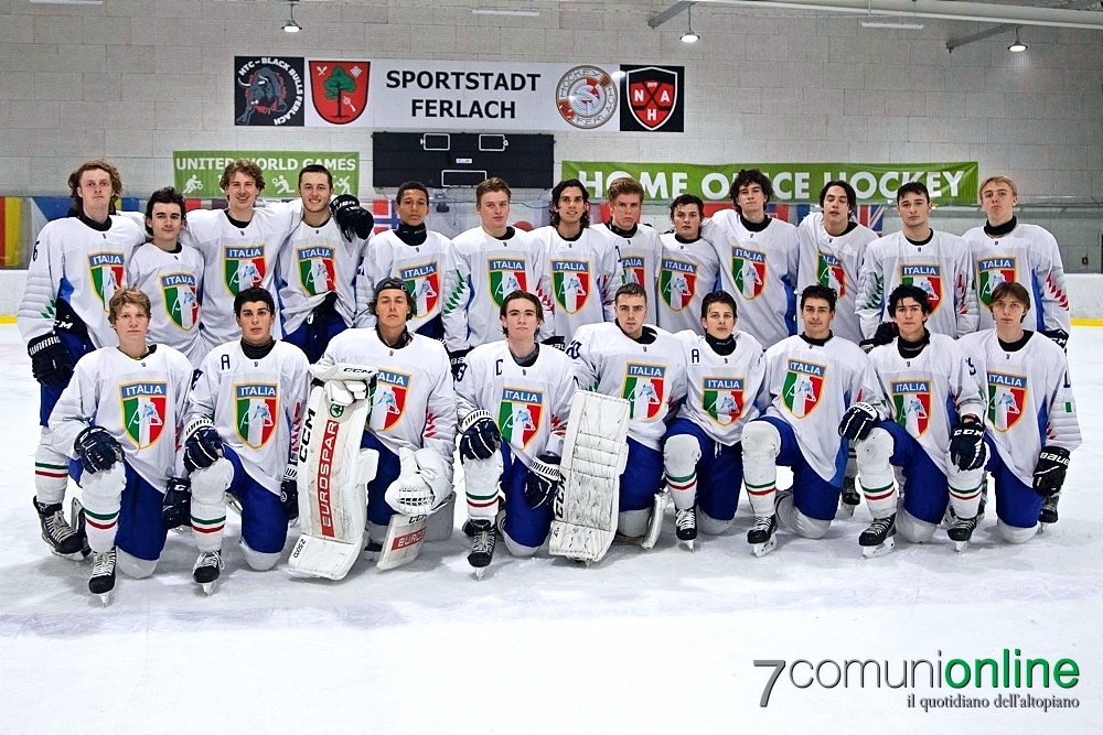 Hockey ghiaccio Italia Mondiali Under 18 Torneo 4 Nazioni Ferlach - Giacomo Vellar Edoardo Manganelli Andrea Miglioranzi