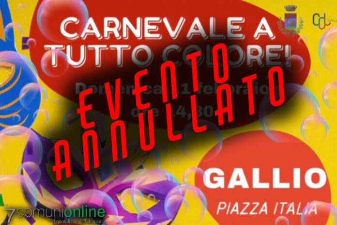 Gallio - Carnevale 2024 annullato